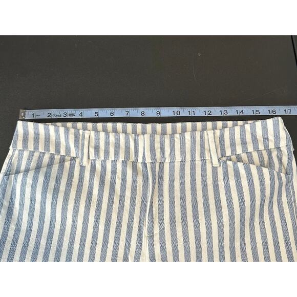 Old Navy Blue White Striped Career Office Straight Leg Pixie Dress Pants Size 12 - Picture 10 of 13